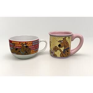 Scooby Doo Coffee Mug Lot Flowers Where Are You Pink Red Hanna Barbera